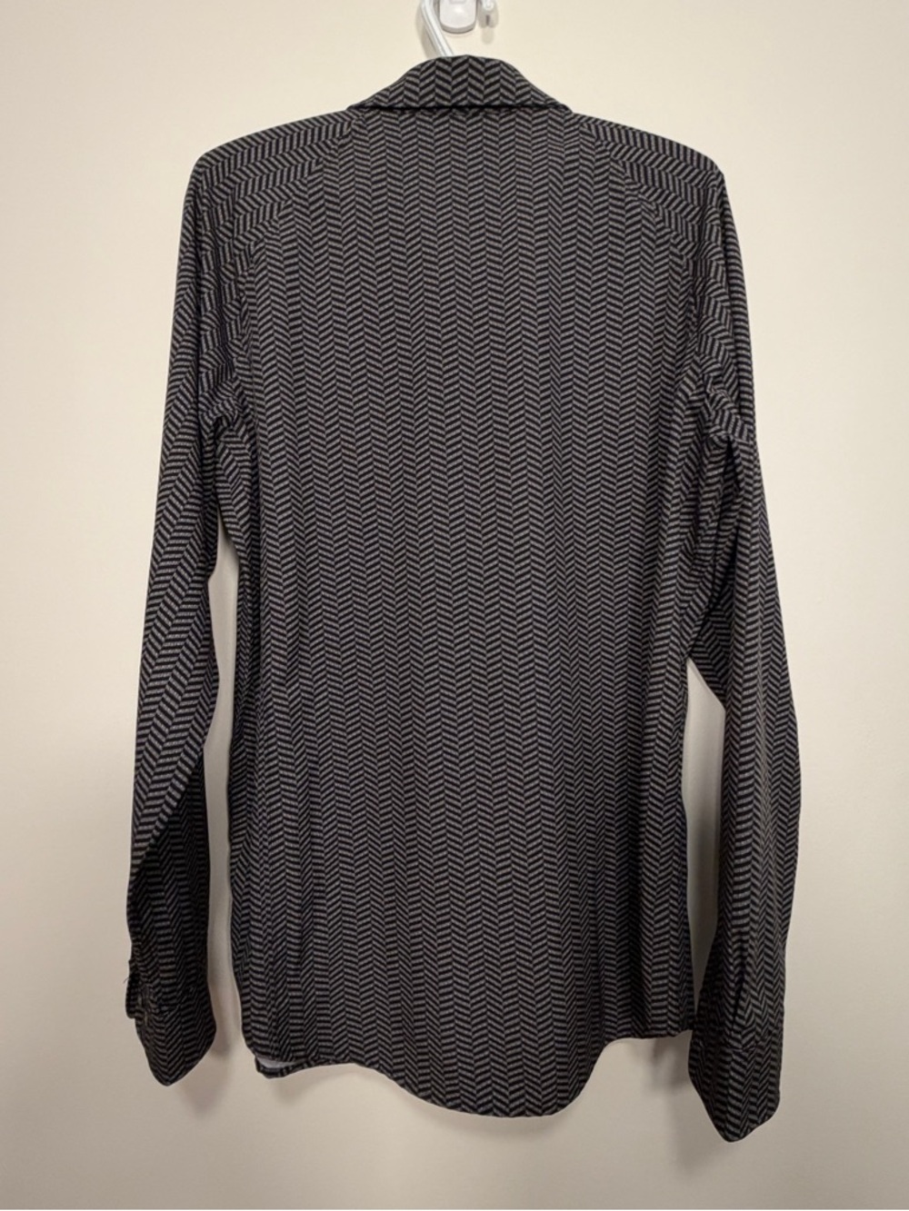 Perry Ellis Black Pattern Long Sleeve Performance Wrinkle Free Button-Down Shirt - Picture 2 of 5
